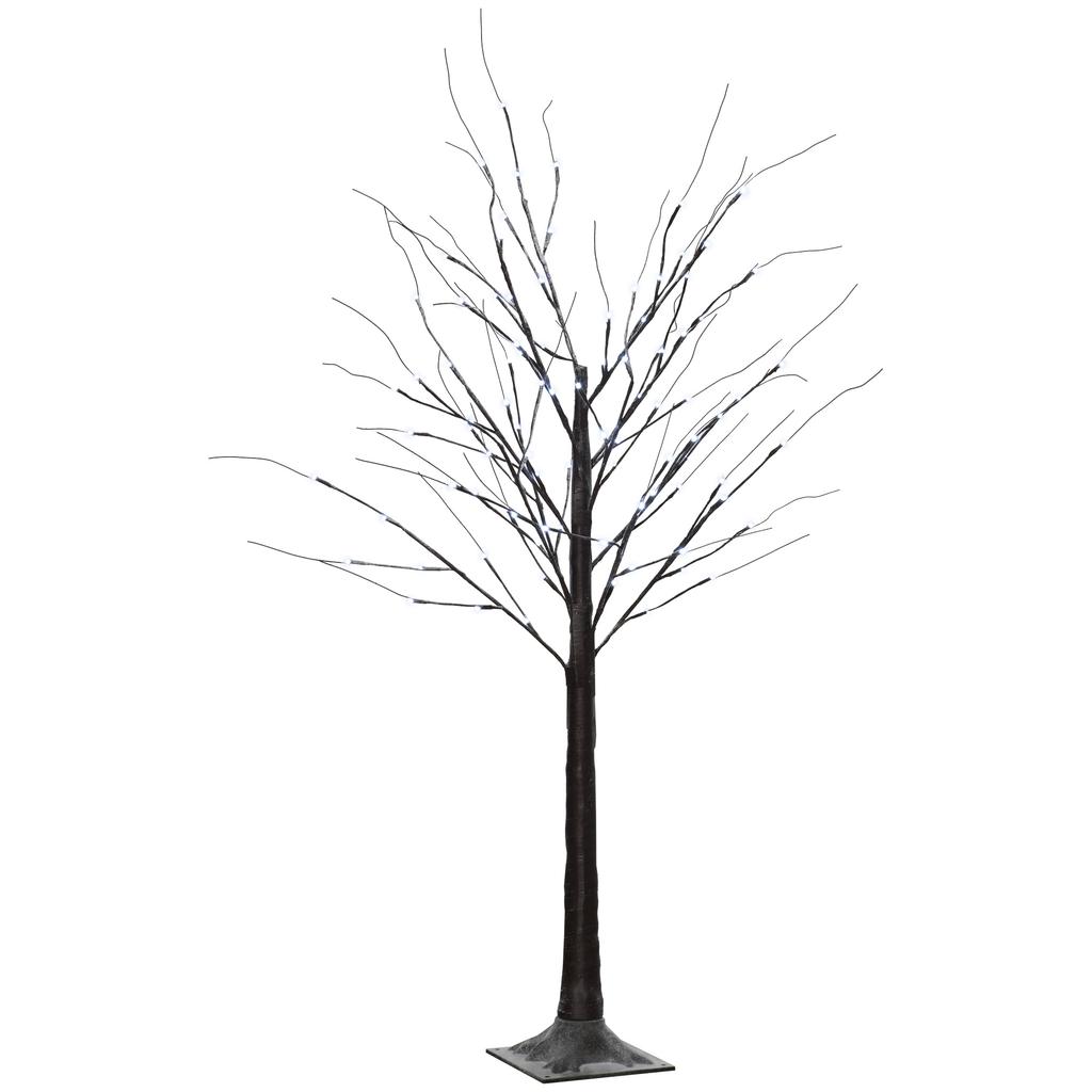 Artificial Birch with LED Lighting, 96 Cold White Micro LEDs, 150 Cm, Brown