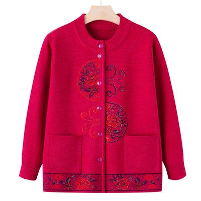 Maglione Girocollo Nonna Vecchia Nuovo Autunno Maglione Mamma Cappotto Cardigan Vestiti Donna Anziana