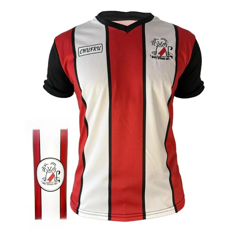 

Red & White Striped Soccer Jersey V Neck Design Stylish Football Shirt for Sports Enthusiasts & Team Supporters XXS