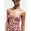 Summer New Design Sense Retro Print Vacation Fengya Hemp Blend Midi Dress 8372094