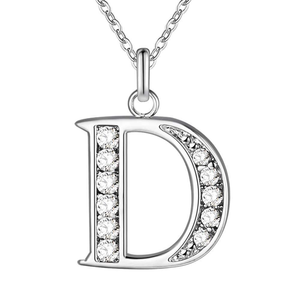 Hip-Hop Diamond Initial Necklace - Stylish 26-Letter Pendant for Men and Women