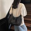 Pleated Drawstring Lightweight Bag Women's Sports Shoulder Bag Large Capacity Commuter Crossbody Bag