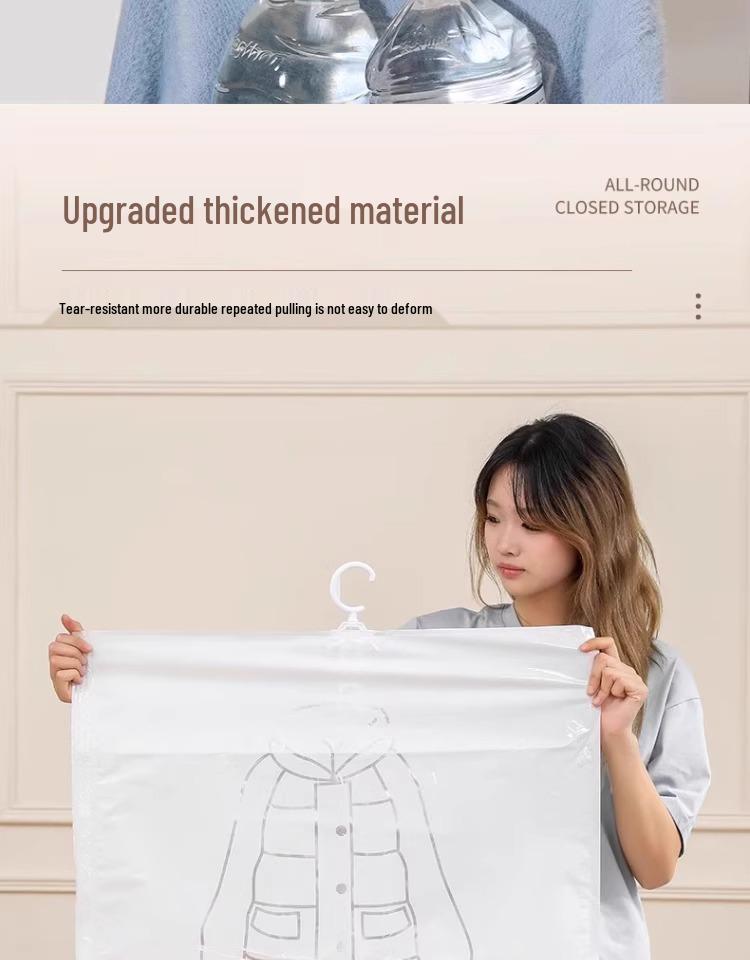 Závěsný vakuový kompresní úložný vak na oblečení a prošívané přikrývky - Černá technologie