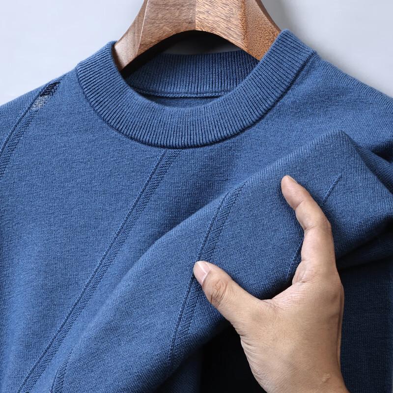 Hengyuanxiang Men's 100% Pure Wool Round Neck Sweater