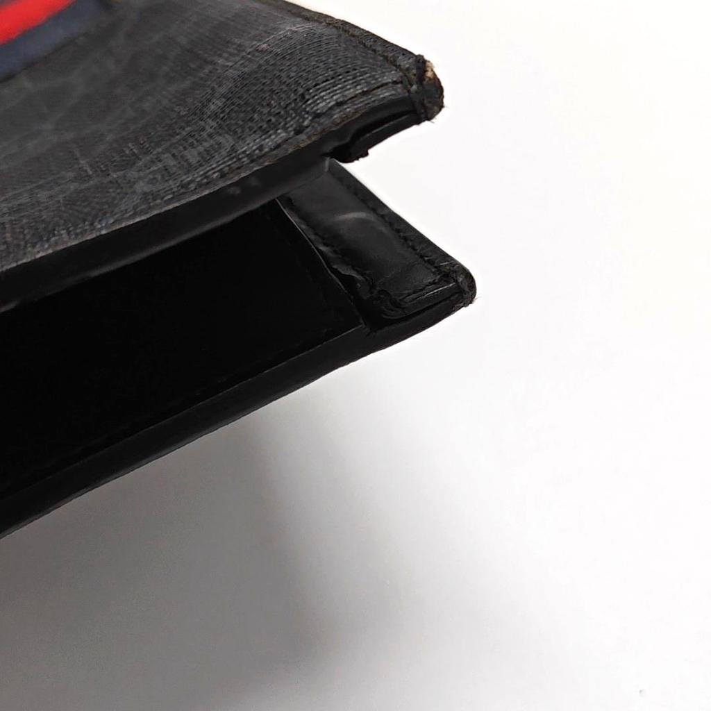 [Pre-Owned] Signature Logo Stripe Web Zipper Canvas Clutch - Fair #1Q4GJFX