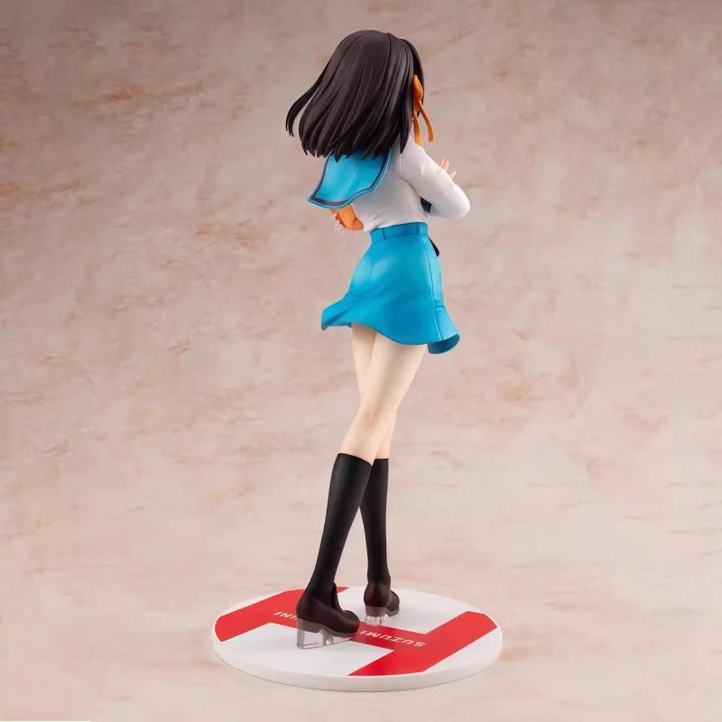 Haruhi Suzumiya Anime Uniform Girl Gk Figure Statue Desktop Pc Case Decoration Collectible Model Gift For Anime Fans Collectors