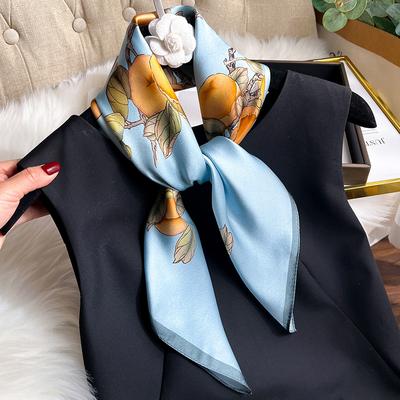 Reiner Echtsilk Schal Damen Blumige Schals Wickel Foulard Schals Pashmina Weiblicher Hijab Bandana Bufanda Poncho Quadratisches Taschentuch