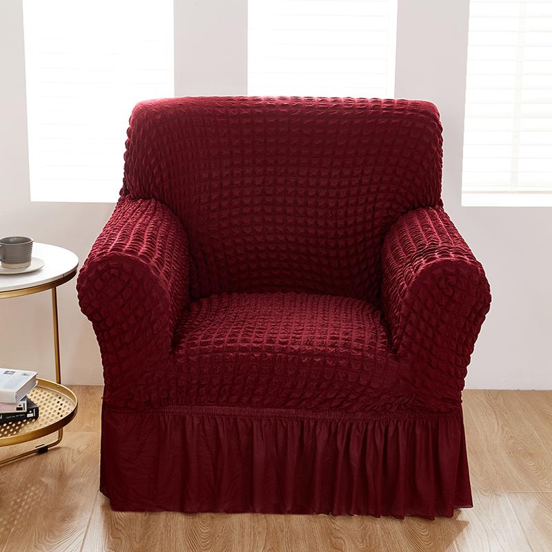 Vysoce elastický potah na pohovku s bublinkovou mřížkou 1/2/3/4 s lemem sukně, All Season Universal Pet Anti Dirt