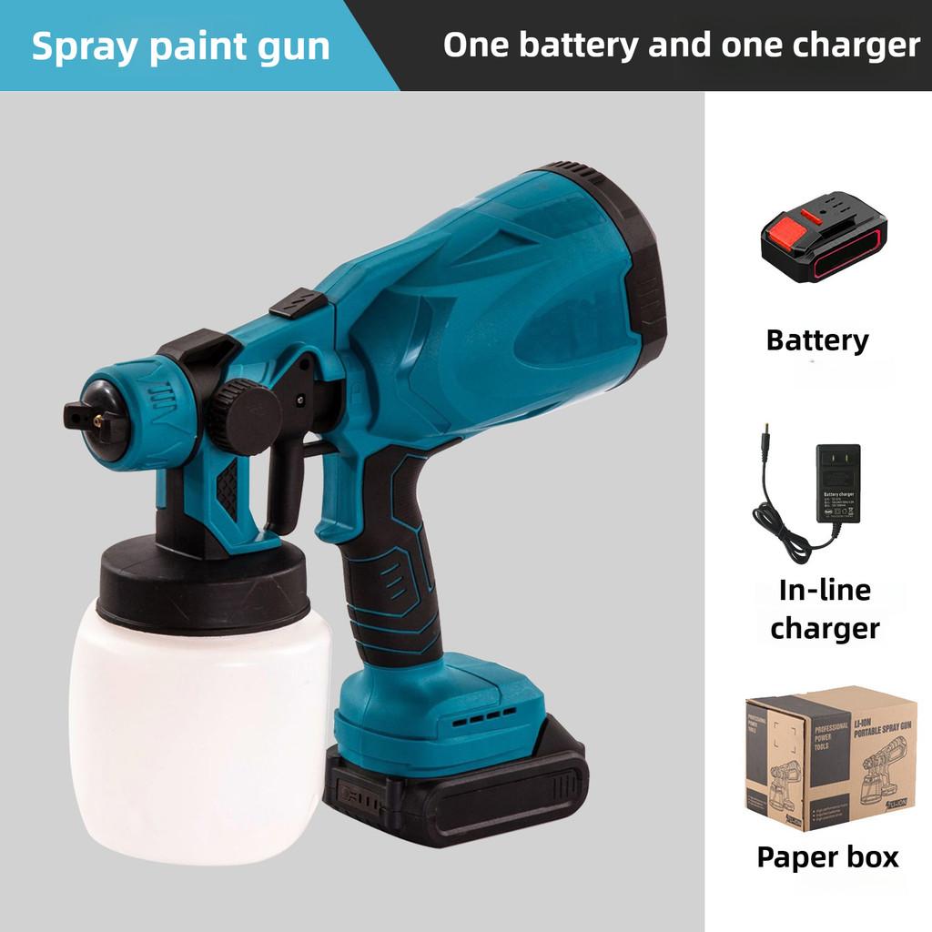 Lithium Ion Spray Paint Gun Household Rechargeable Paint Sprayer Cordless Portable Wall Floor Paint Spraying Tool