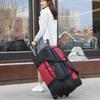 Expandable Water-Repellent Luggage Trolley Bag with Wheels - Large Capacity