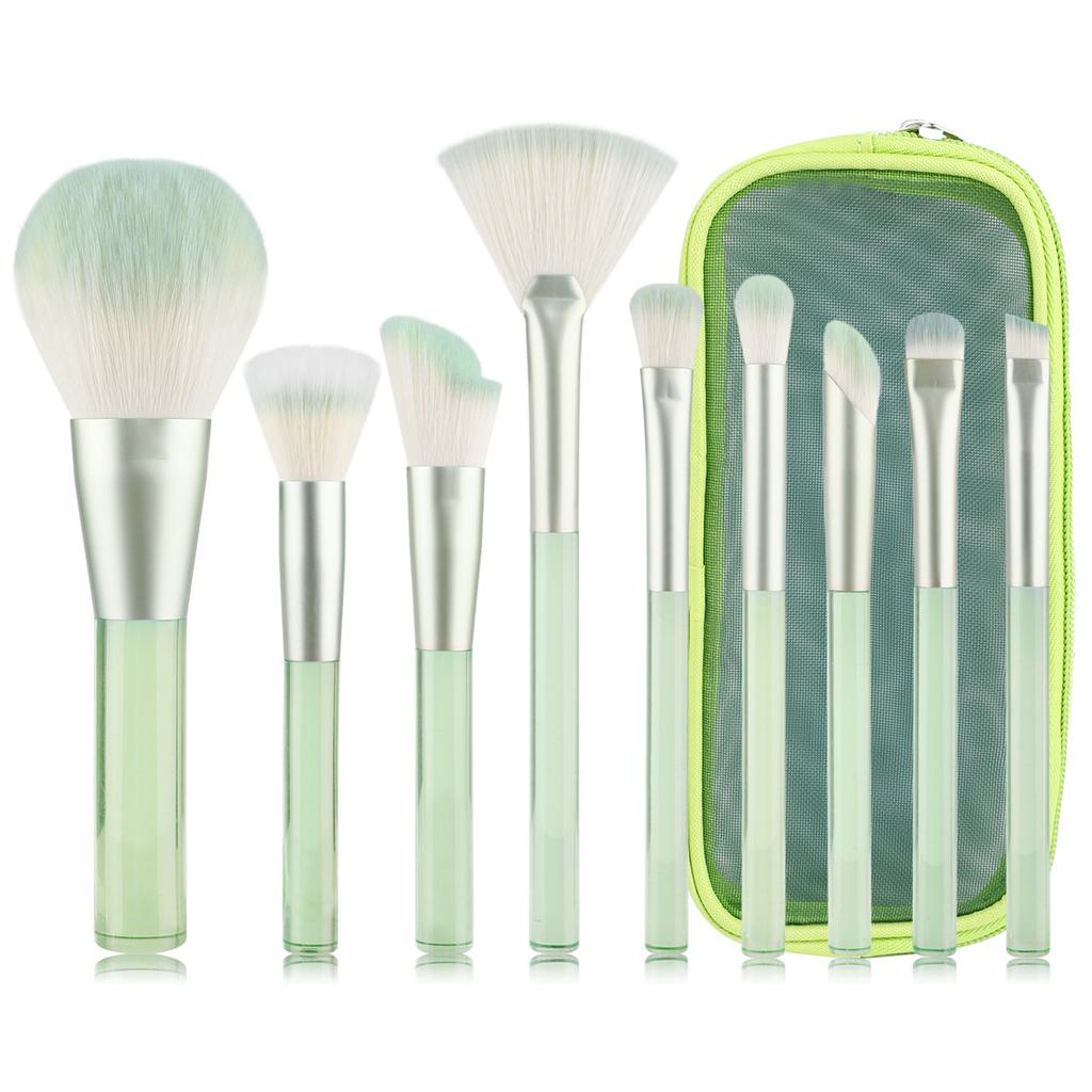 New 9 transparent handle makeup brush cover brush loose powder blush brush grooming brush eyeshadow brush beginner beauty tool