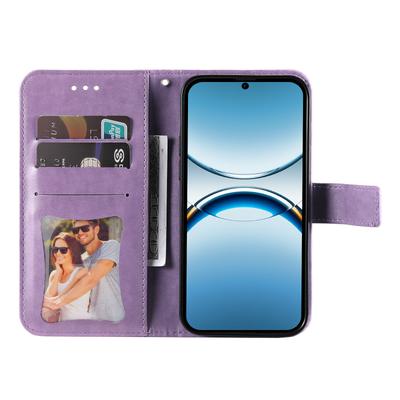 Etui z Wzorami Kwiatowymi ze Skóry PU z Funkcją Stojaka do Oppo Find X8 5G