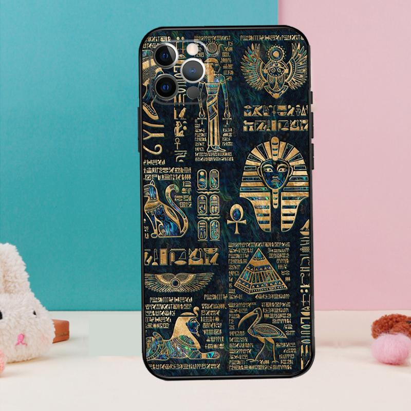 Ancient Egyptian Hieroglyphic Phone Case For iPhone 17 Air 16 15 13 12 11 14 Pro Max 12 13 mini 15 16 Plus 16e Cover Coque