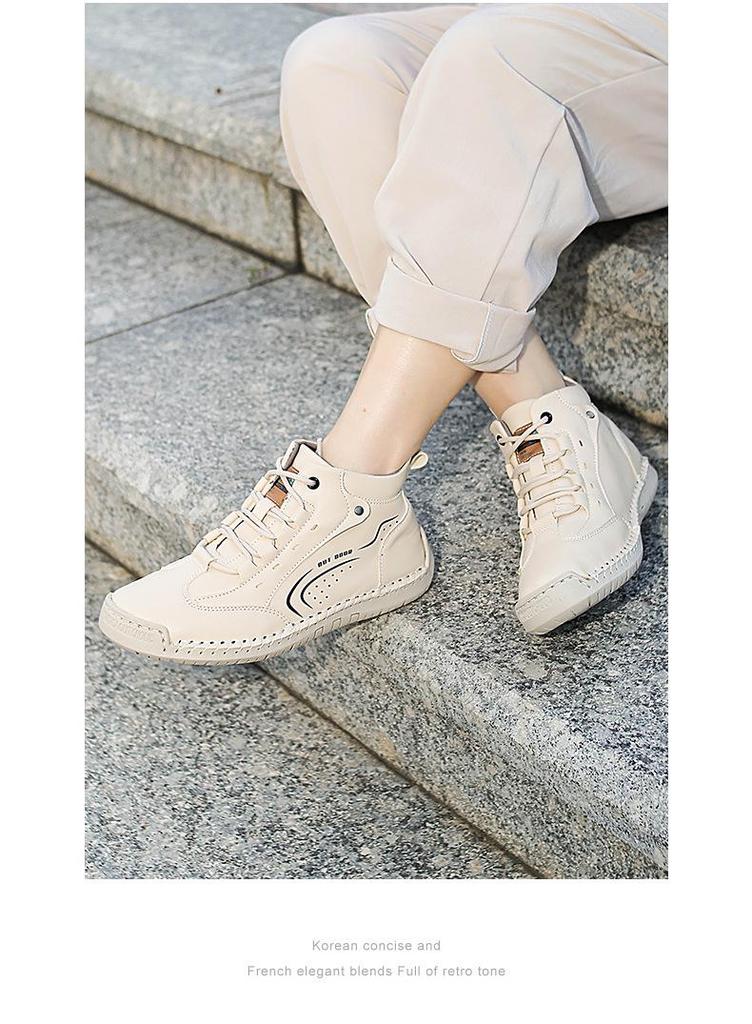 2026 Women's Plus Size Hand-Stitched Martin Ankle Boots - Non-Slip, Soft Sole, Casual Spring Shoes