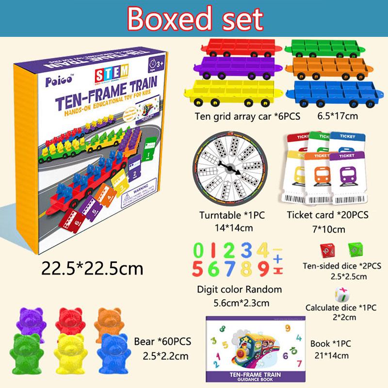 Math Ten-Frames Montessori Toys Rainbow Train Digital Arithmetic Game Parish Learning Number Sense Educational Toys For Children