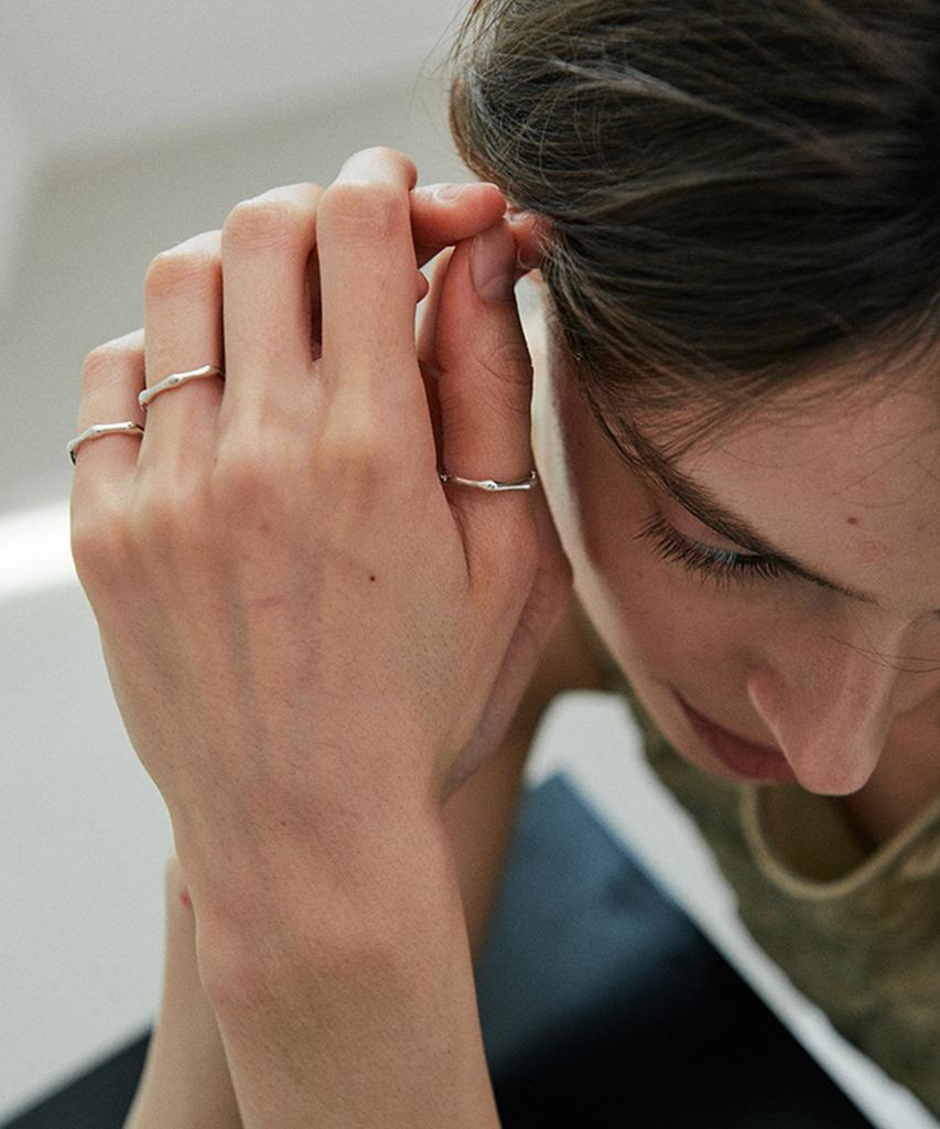 Verte [925 Silver] Cinq.Silver.229 / Brin Layered Ring