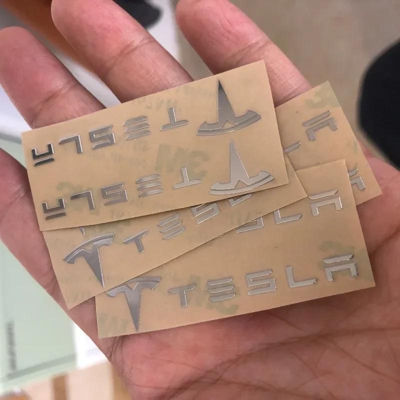

Автомобильная наклейка Tesla Car для Tesla Model 3 Y металлический автомобильный логотип бесплатное наклеивание, маркировка салона окна, центральная консоль аудио динамик де