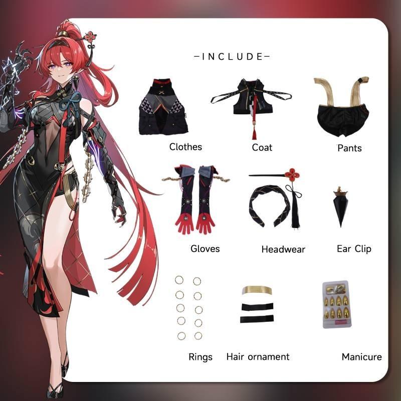 Waves Yinlin Wuthering Cosplay Costume Dress Role Play Outfit Women Polyester