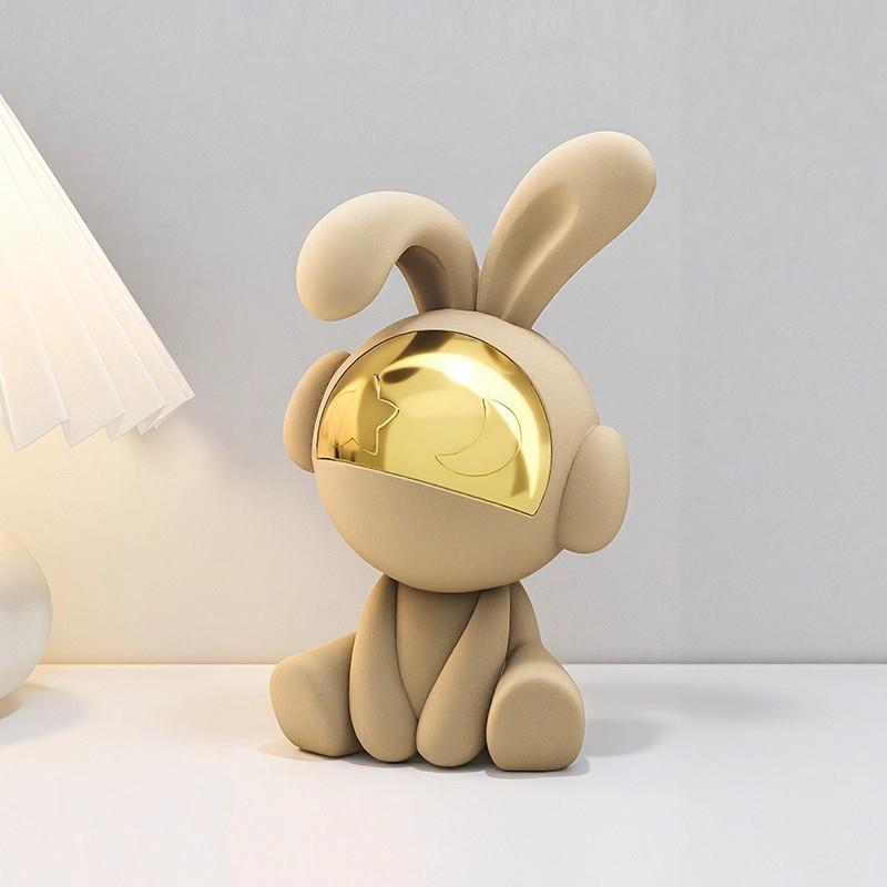 Rabbit Figurine Luxury Resin Living Room Decoration Miniature Modern Table Ornament Figurine Nordic Creative Design Miniature