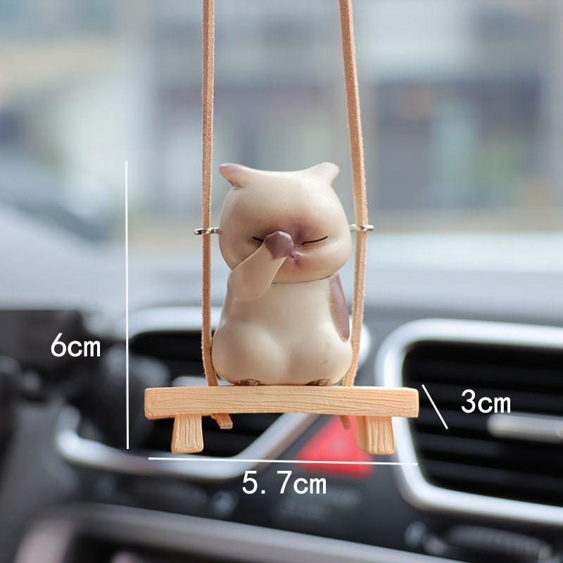 Creatieve Gezichtsbedekking Kat Schommel Auto Accessoires Decoratieve Hanger Schattige Auto Hanger