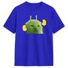 Green Alien Cat Meme T Shirt Unisexs Cotton Funny TShirts Crewneck Tee Shirt Short Sleeve Clothes Summer