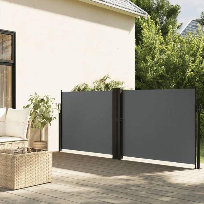 VidaXL Auvent latéral rétractable anthracite 140x1000 cm, écran d’intimité de jardin, brise-vue de balcon, écran 4004718