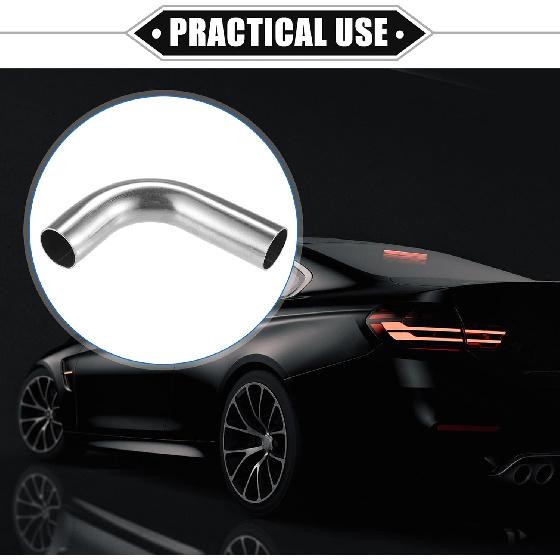 

2 Pcs Bend Elbow Pipe Tube, 1 OD 4 3.15 Leg 90 Degree DIY Exhaust Pipe Intercooler Air Intake Tube Universal for Car Automotive Durable 304