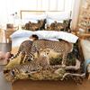 Leopard Bedding Set 3D HD Printed Animal Duvet Cover Pillowcase 2/3pcs Luxury Cover Kids Men Teens Bed Cover Gift
