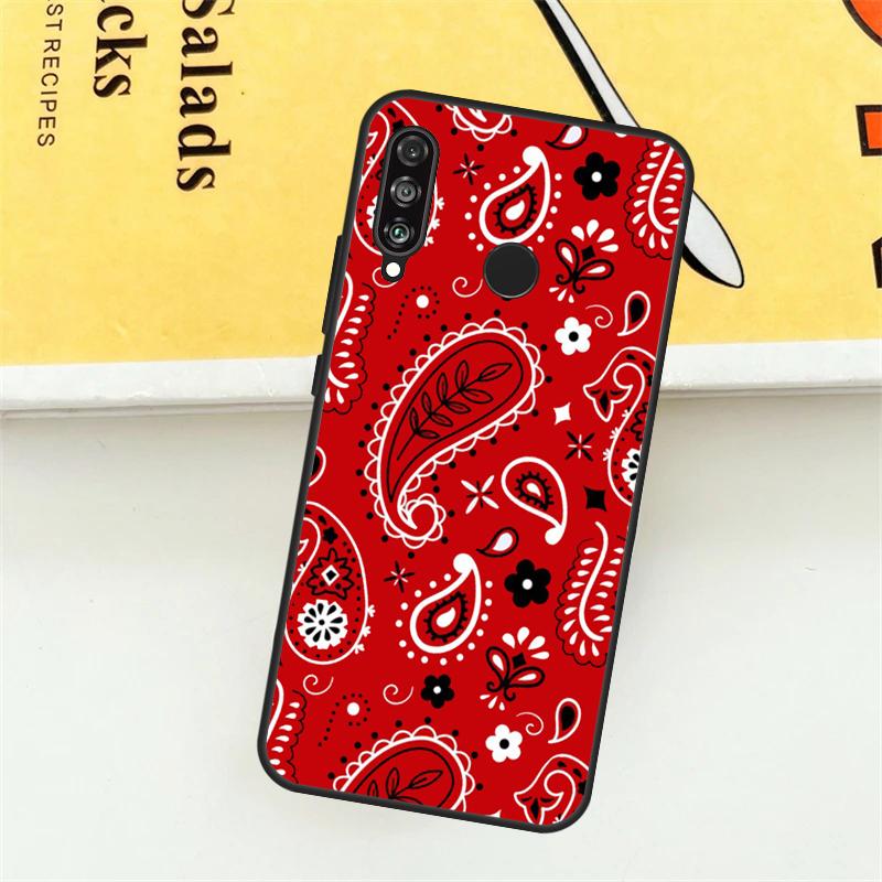 Red Bandana Paisley For Huawei Nova Y61 Y73 Y70 Y72 Y60 Y90 Y91 7i 8i 11i 12i 12s 9 10 SE P20 P30 P40 Lite Case