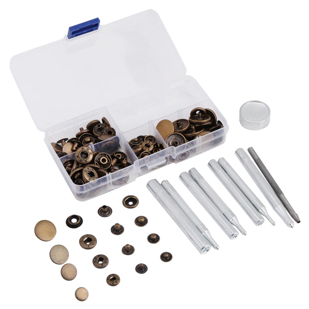 

40 комплектов кнопок-заклепок, застежки-пуговицы, кожаные джинсовые аксессуары, базовые инструменты, черные