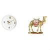 Modern Decorative Wall Clock with Large Numerals And Quiet Mechanism Featuring Camel Figurine Resin