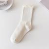 6 Pairs Women's Lace Socks Solid Color Sweet Fried Dough Twists Low Tube Socks Japanese JK College Style Korean Socks