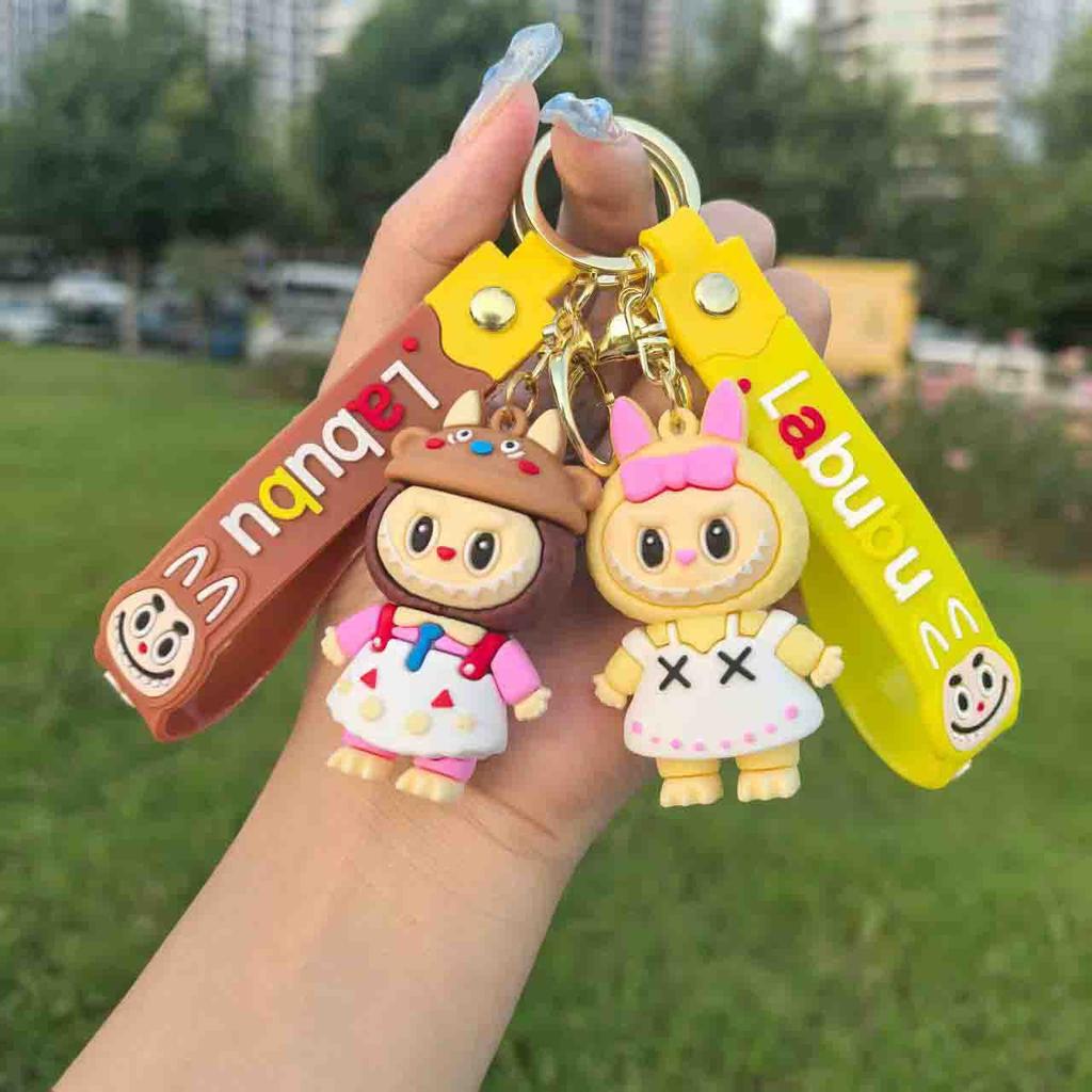Cross Border Couple Labubu Keychain Lamb Pendant Doll Cute Bag Decoration