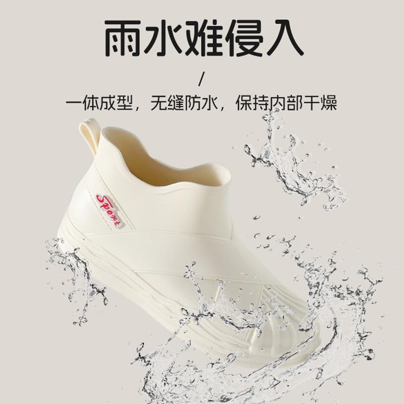 Fashion Rain Shoes Women's Summer Short Tube Students Wear Shell Head Non-slip Rain Boots Waterproof Shoes Rubber Shoes