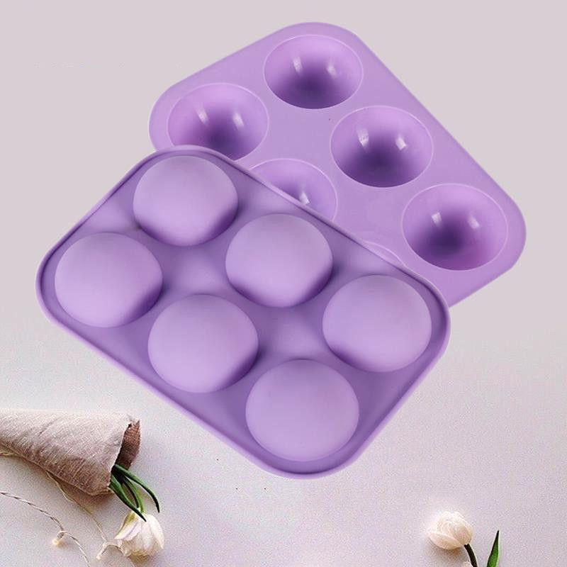 Half 6holes 3d Ball Semicircle Silicone Chocolate Mold Sphere Cake Mold Baking