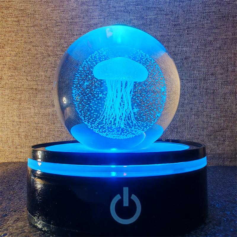 Solar System 3d kristallkula Kristallklot Laser snidad kristallkula med kulstativ Dekorativa planetsfärer Galaxy Födelsedagspresentprydnader