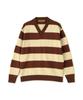 AVIREX V-NECK BORDER KNIT Men's L 050 Braun 783-4240006
