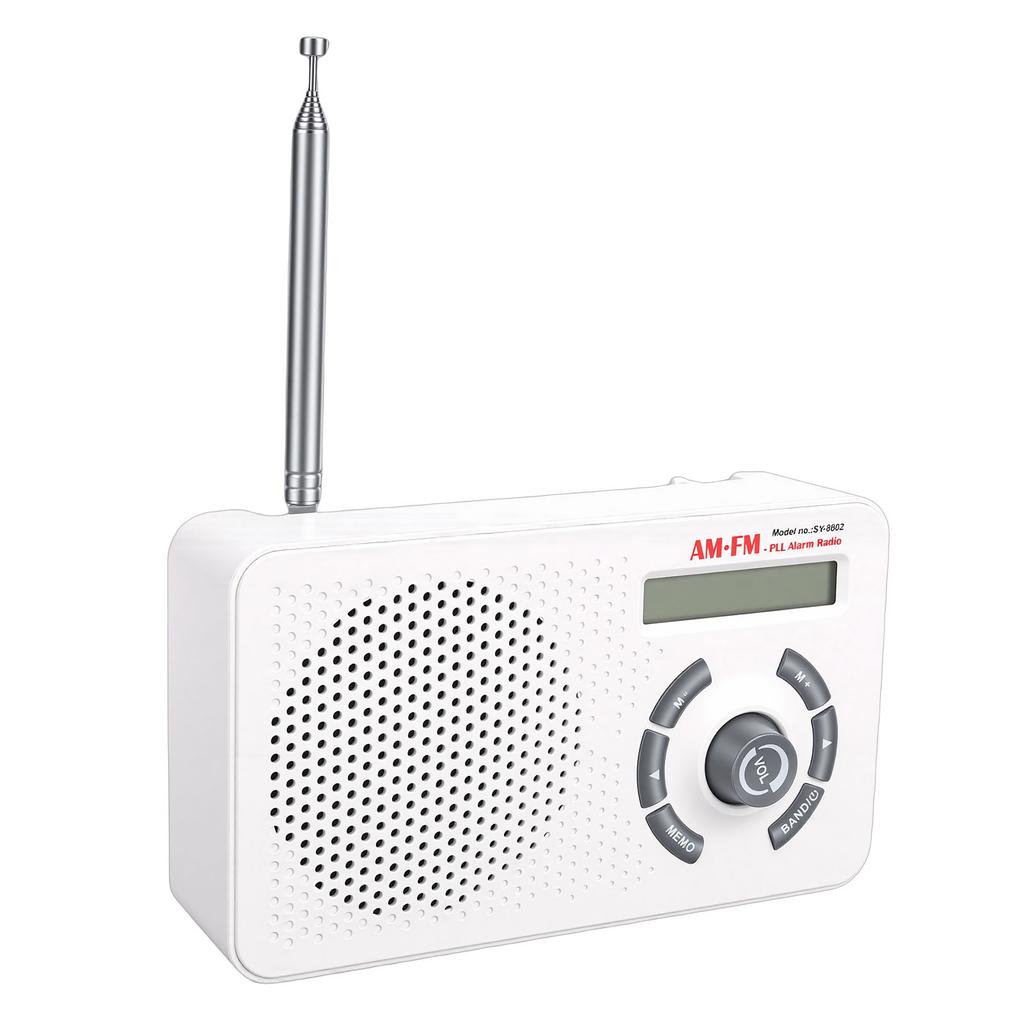 Radio Speaker AM FM LED Display with Earphone Port Portable for Home Beach Hot Tub Bathroom Outdoor