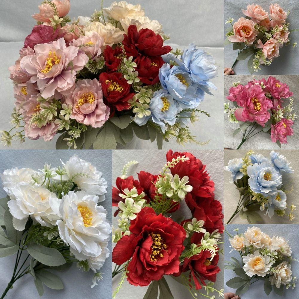 Gifts Artificial Peony Flowers 35cm Fake Flower New Simulation Flower Bouquet  Photo Props