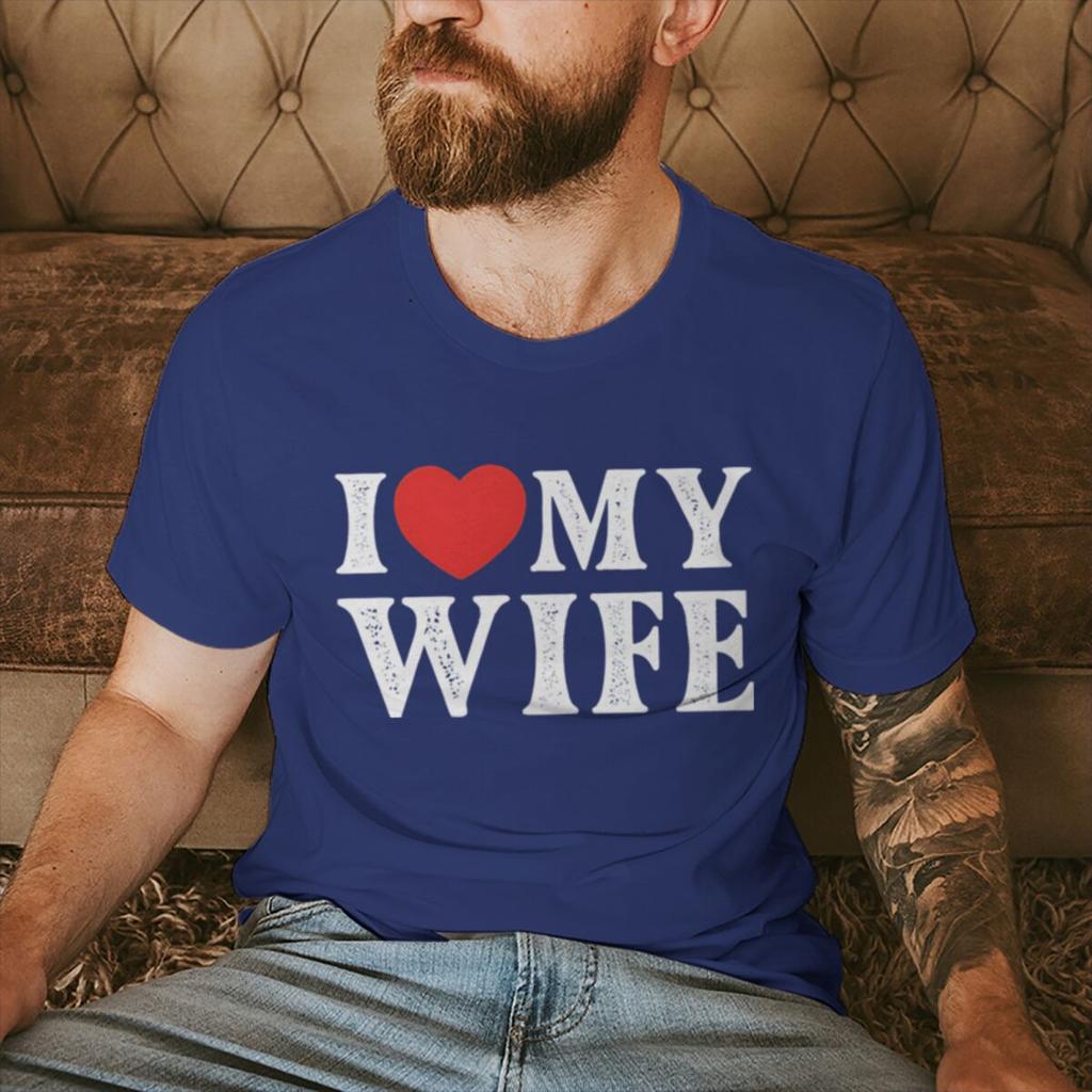 I Love My WifeI Love Hubby Print Couple T Shirt Men Women Valentines Day Gifts Tshirts Fun Short Sleeve LoversMatching Tshirt