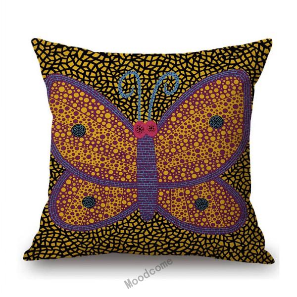 Modern Polka Dots Art Flower Vase Butterfly Pumpkin Yayoi Kasuma Japanese Style Cotton Linen Sofa Pillow Case Car Cushion Cover