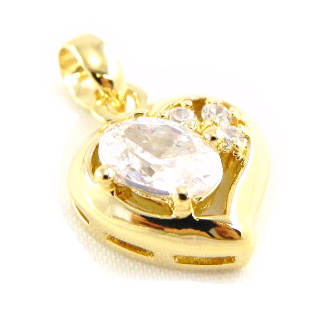 Les Trésors De Lily [G1667] - Gold Plated Pendant 'Charm of Love'