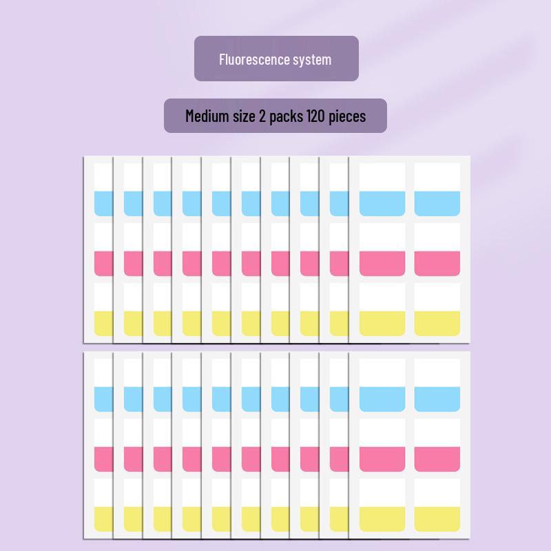 High-Value Gradient Color Translucent Index Stickers - Writable Memo and Bookmark with Strong Adhesion.