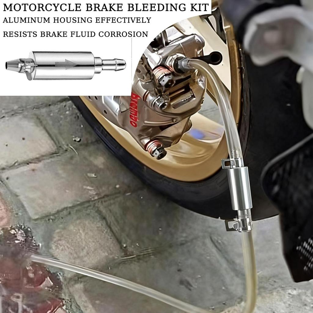 Brake Bleeder Kit - One Way Check Valve Hose Bleeding Kit 100Ml Syringe, 50Cm Hose, Oil Fluid Extractor Pump, Adapter - Brake Bleeder Tool For