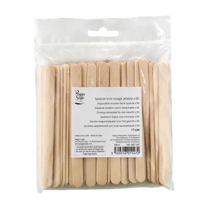 50 Spatule Bois Visage Jetable Peggy Sage