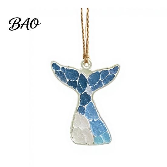 Bird Window Hanging Sea Glass Suncatcher Ornament, Handmade Animal Ocean Acrylic Pendants, Sunlight Reflector Ornament DIY Summer Decor, Valentine's