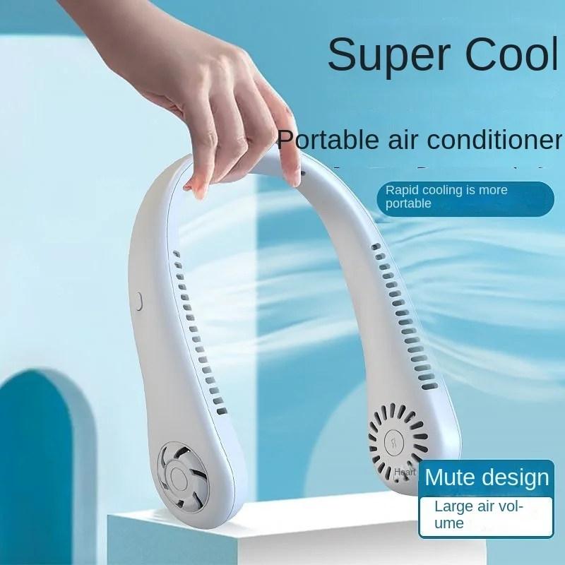 New Mini Neck Portable No Bladeless Hanging Neck Rechargeable Air Cooler 3 Speed Mini Summer Sport Fan