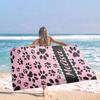 Dog Paw Print Beach Towel for Pet Lovers Dog Mom Gift Bath Wrap Polyester Material Cute Puppy Gift for Dog Owners R