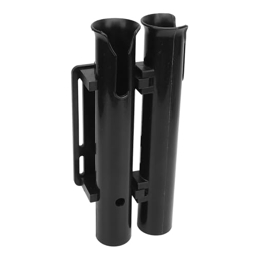 Fishing Rod Holder Bracket, Plastic Secure Fixed 2 Tube Fishing Rod Holder Rack, Portable Fishing Pole Holder, Tube Fishing Rod Pole Support for Motor