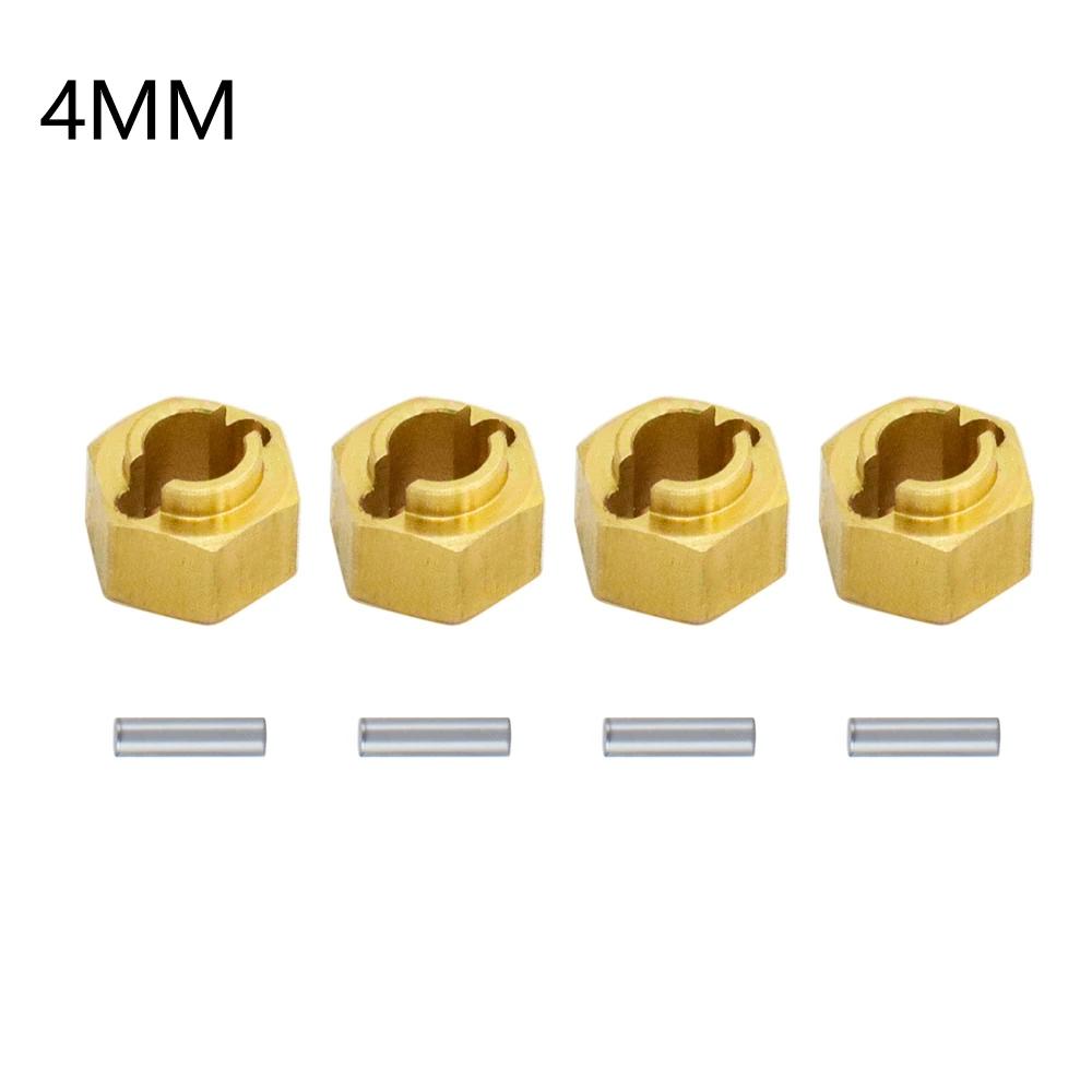 4Pcs 7mm Brass Wheel Hex Hub Extender Adapter 4/5/6mm For TRX4M Bronco Defender 1/18 RC Crawler Car Model Parts